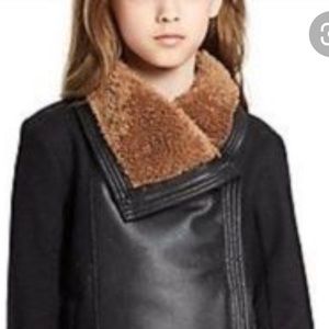 Vince girls faux fur and wool blend jacket